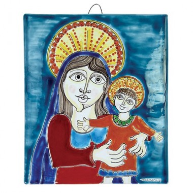Madonna and Child ceramic Bedside de simone sicilian pottery MD477-2 Madonna and Child ceramic Bedside de simone sicilian pottery MD477-2